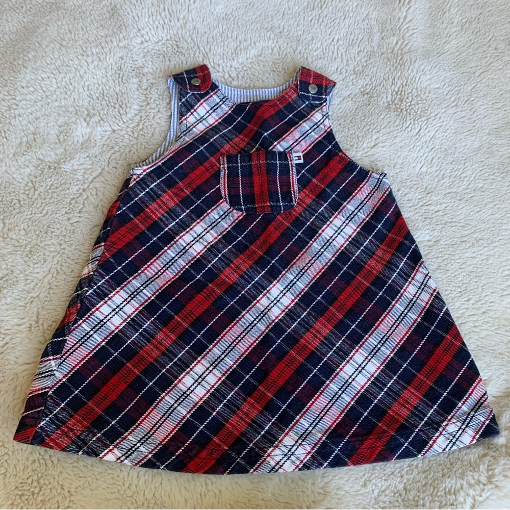 Tommy Hilfiger Red and Blue Plaid Americana Dress Size 6-12 months